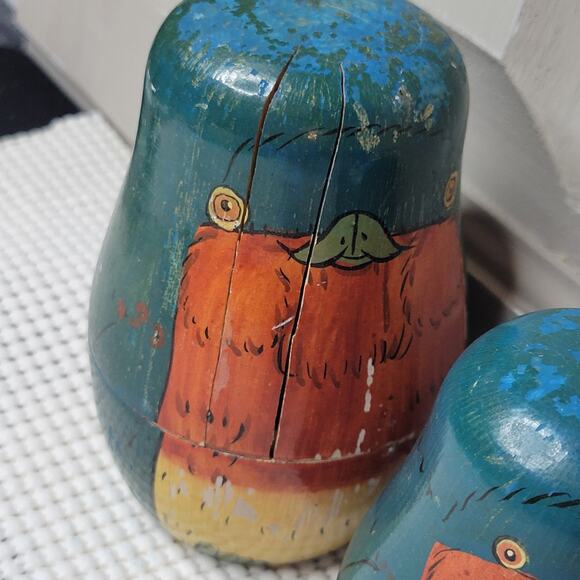 Nesting Birds (2) Red Cardinal & Blue Bird Wooden Nesting Dolls SEE DESCRIPTION - Picture 15 of 16